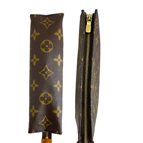 Vintage LOUIS VUITTON Monogram Toiletry 19 Pouch Clutch Bag Brown Authentic - Picture 13 of 17